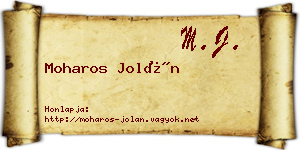 Moharos Jolán névjegykártya